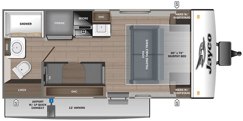 2025 Jayco Jay Feather Micro 173MRB - Floorplan 1