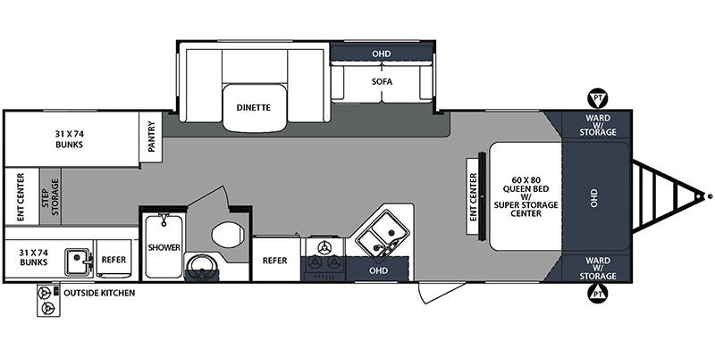 2017 Forest River Surveyor 295QBLE floorplan