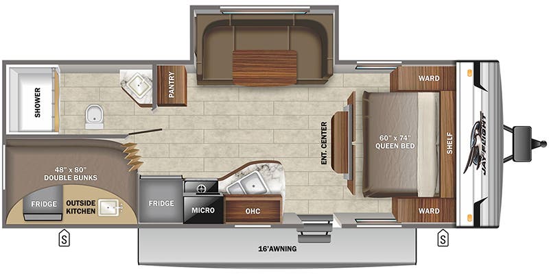 2022 FOREST RIVER JAY FLIGHT SLX 242BHS - Floorplan 1