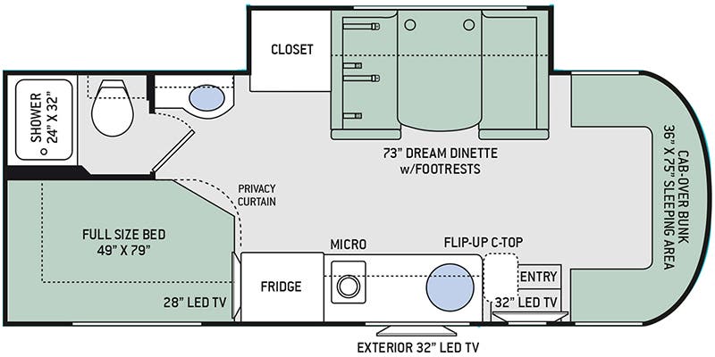 2018 Thor Motor Coach Citation Sprinter 24SJ - Floorplan 1