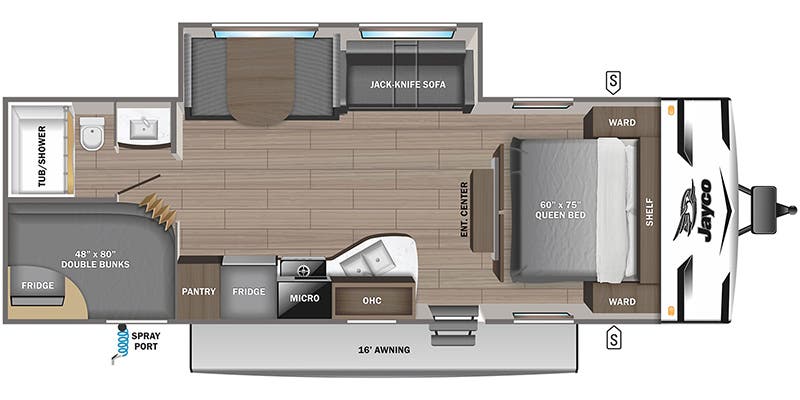 2024 JAYCO JAY FLIGHT SLX 261BHS - Floorplan 1