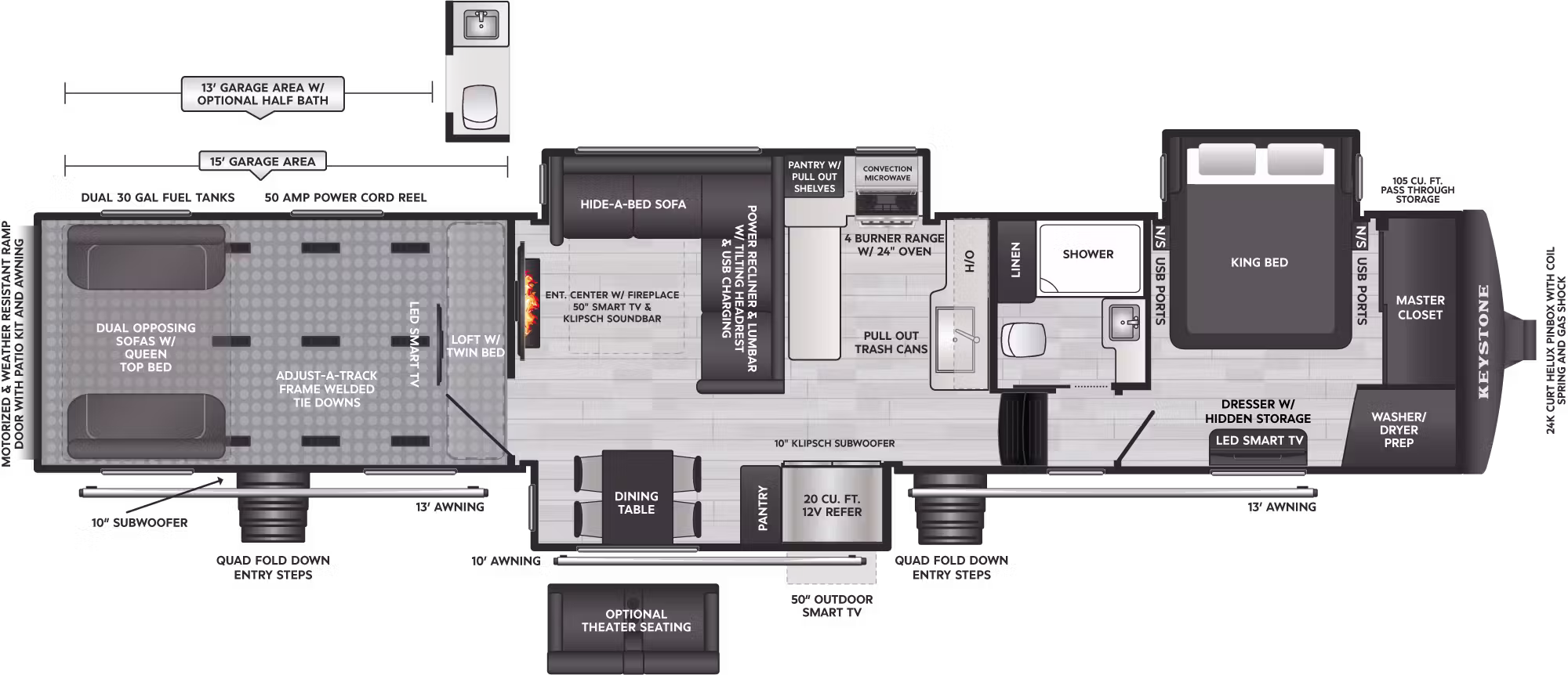 2027 Keystone Raptor 441 floorplan