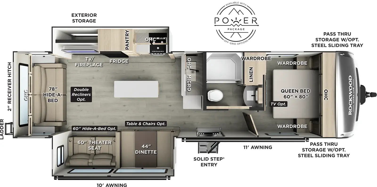 2026 Forest River Rockwood Ultra Lite 2906RL - Floorplan 1
