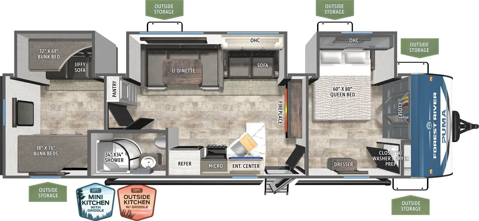 2027 PALOMINO 32RBFQ - Floorplan 1