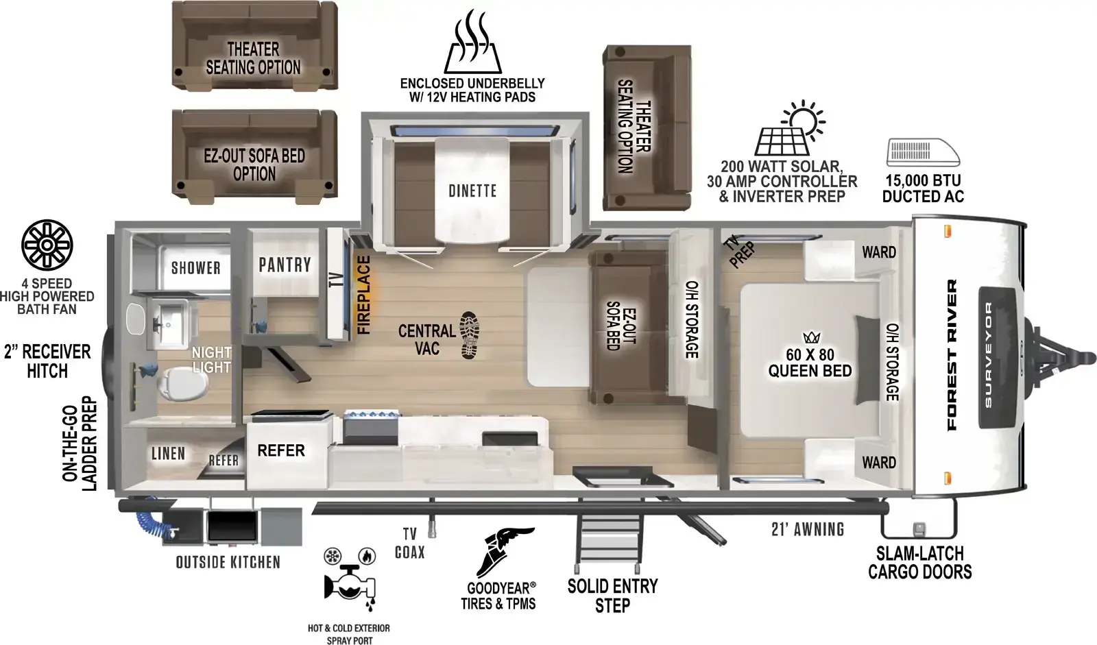 2027 Forest River Surveyor Legend 252RBLE - Floorplan 1