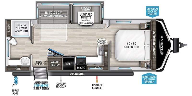 2024 Grand Design Imagine 2600RB - Floorplan 1