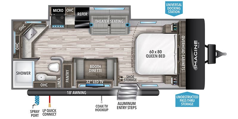 2023 GRAND DESIGN 22MLE - Floorplan 1