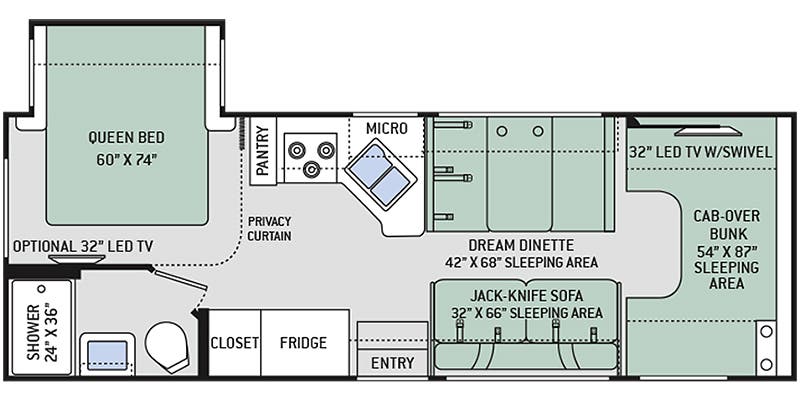 2017 Thor Motor Coach Four Winds 26B - Floorplan 1