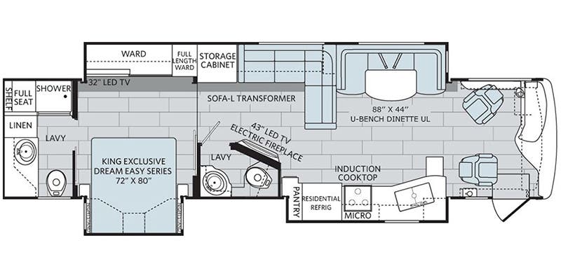 2017 Holiday Rambler Endeavor XE 38K - Floorplan 1