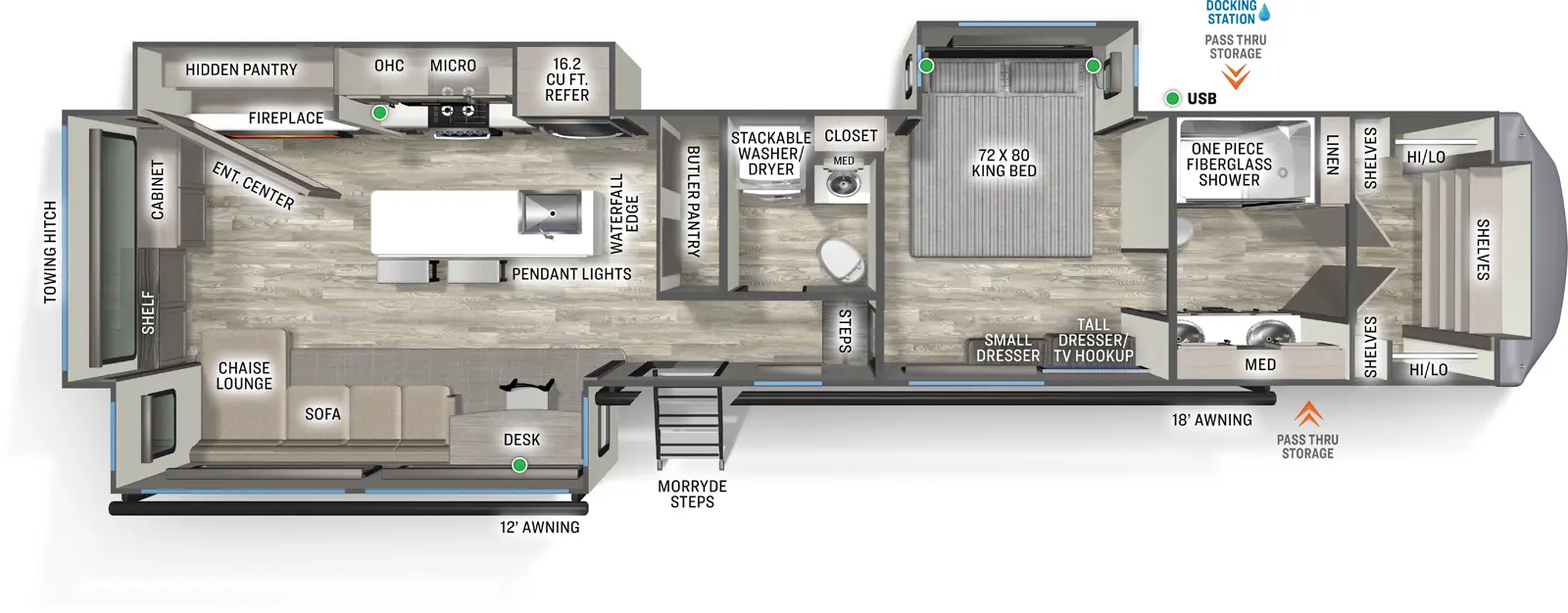 2026 Forest River Sandpiper 3900HBLR - Floorplan 1