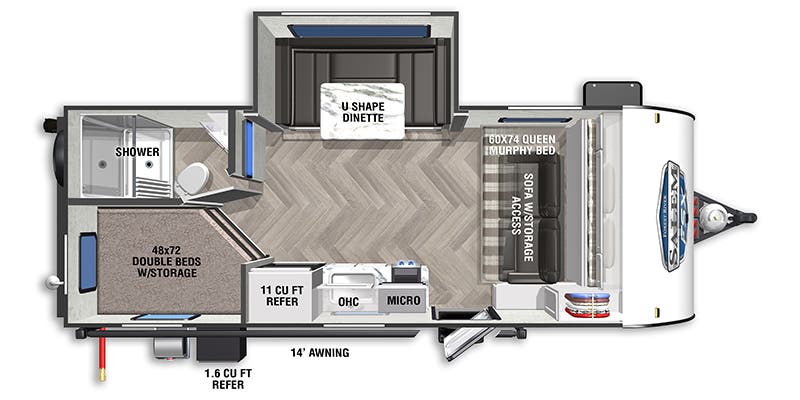2024 Forest River Wildwood FSX 178BHSK floorplan