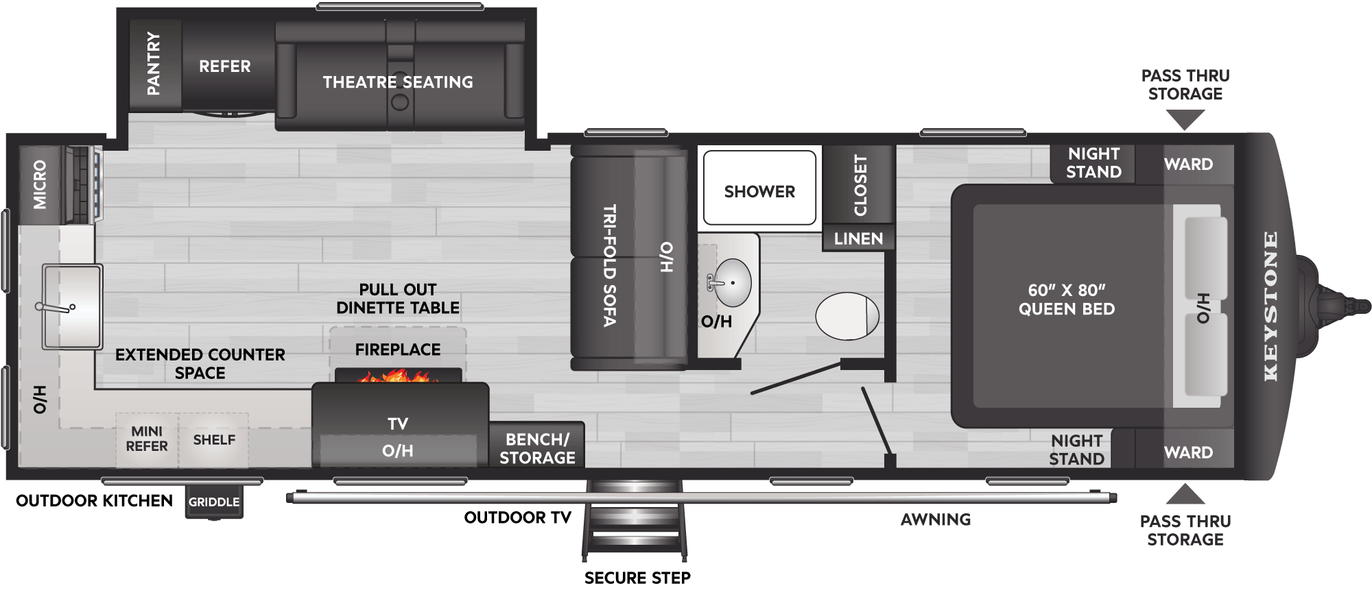 2025 Keystone Bullet Crossfire 270RKS - Floorplan 1