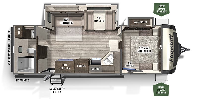 2022 Forest River Flagstaff Super Lite 26RBWS - Floorplan 1