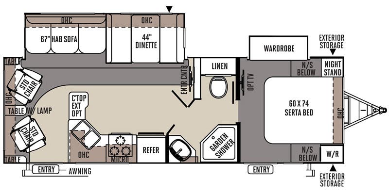 2015 Forest River Rockwood Ultra Lite 2604WS - Floorplan 1