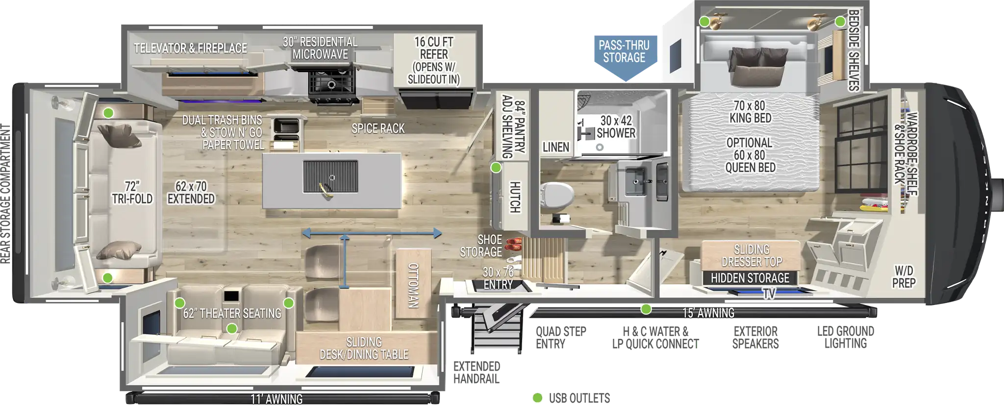 2026 Brinkley RV Model Z 3100 - Floorplan 1