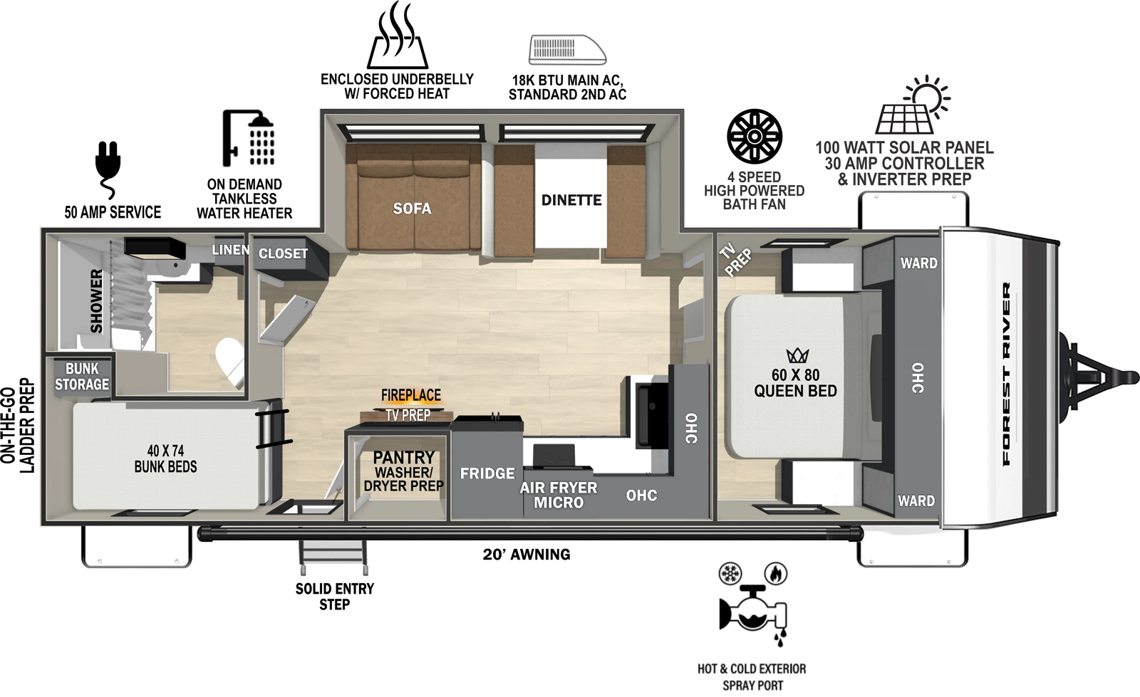 2026 FOREST RIVER 26TRAIL - Floorplan 1