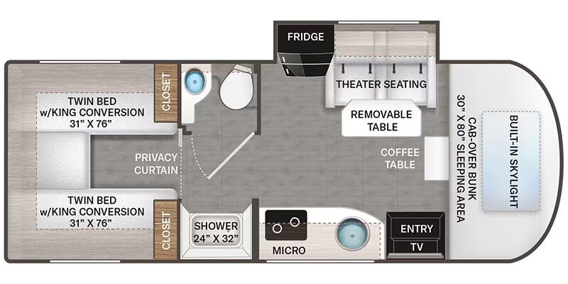 2027 THOR MOTOR COACH TIBURON 24XL - Floorplan 1