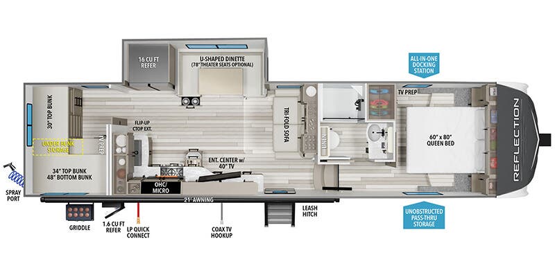 2025 Grand Design Reflection 150 Series 298BH - Floorplan 1