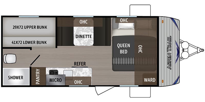 2019 Aspen Trail 1700BH floorplan