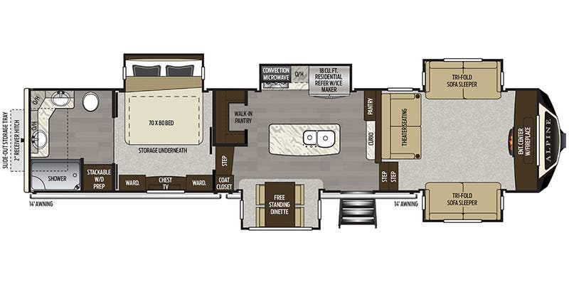 2020 Keystone Alpine 3711KP floorplan