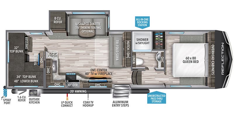 2021 Grand Design Reflection 150 Series 290BH - Floorplan 1