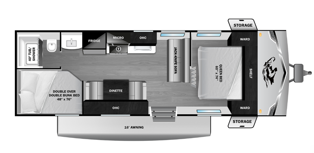 2027 Highland Ridge Colt 26DB - Floorplan 1