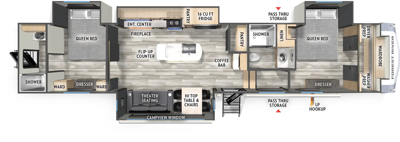 2026 FOREST RIVER 402BEDS - Floorplan 1
