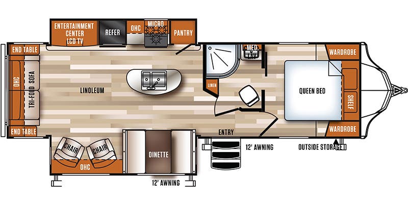 2019 Forest River Vibe 288RLS - Floorplan 1