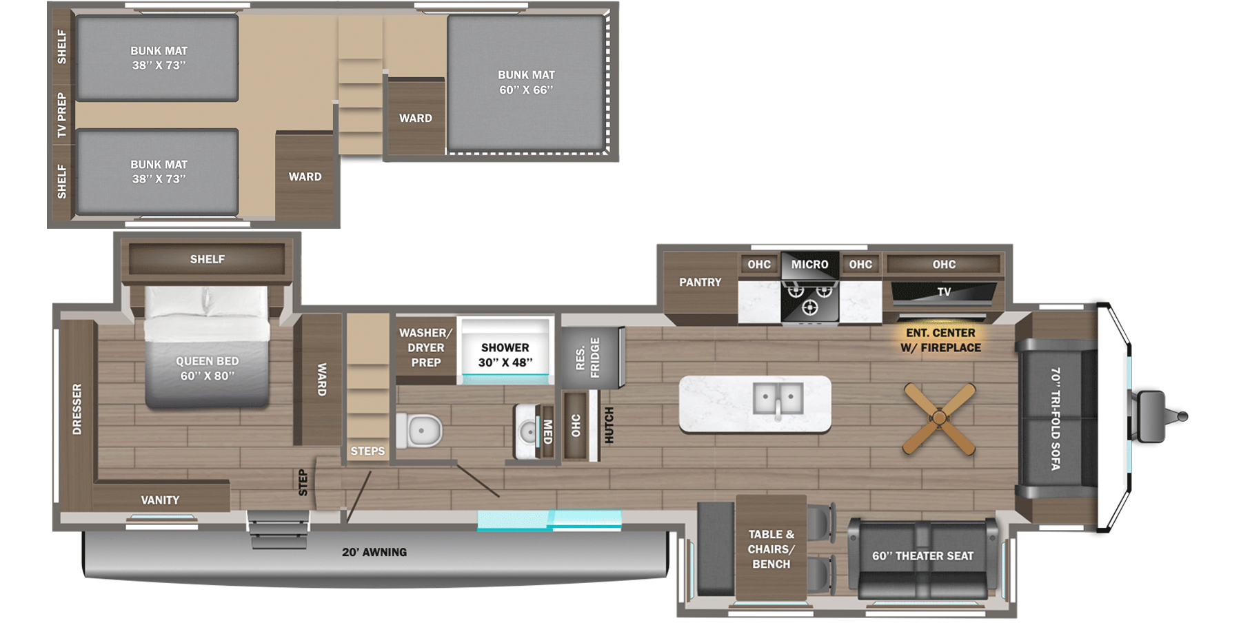 2026 Jayco Jay Flight Bungalow 401LOFTDS - Floorplan 1