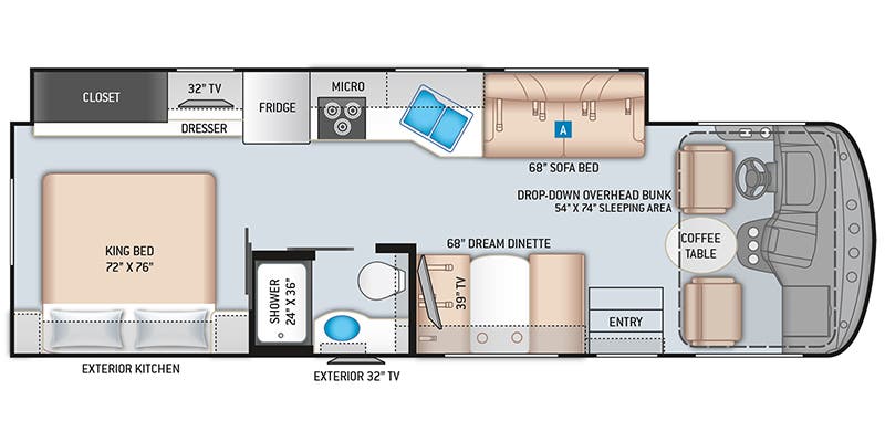2023 THOR HURRICANE 29M - Floorplan 1