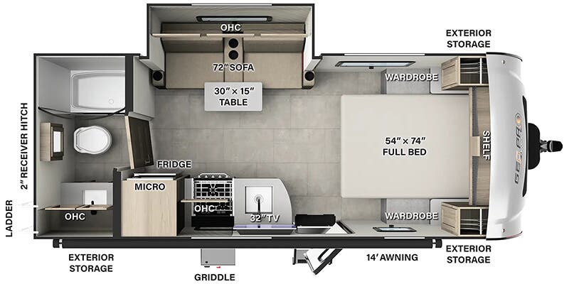 2026 Forest River Rockwood Geo Pro 20FBS floorplan