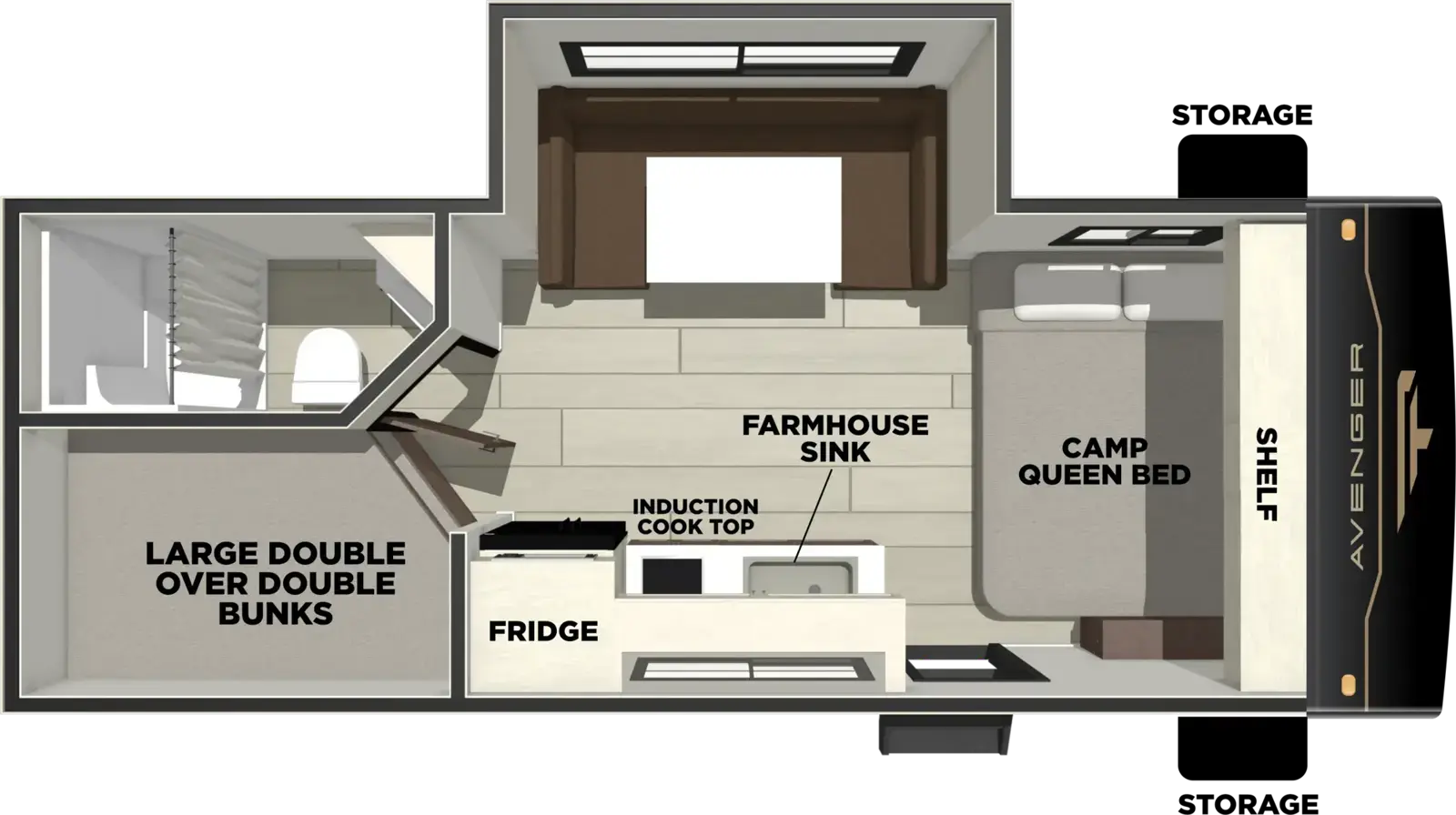 2027 Forest River Avenger LT 18DBS - Floorplan 1
