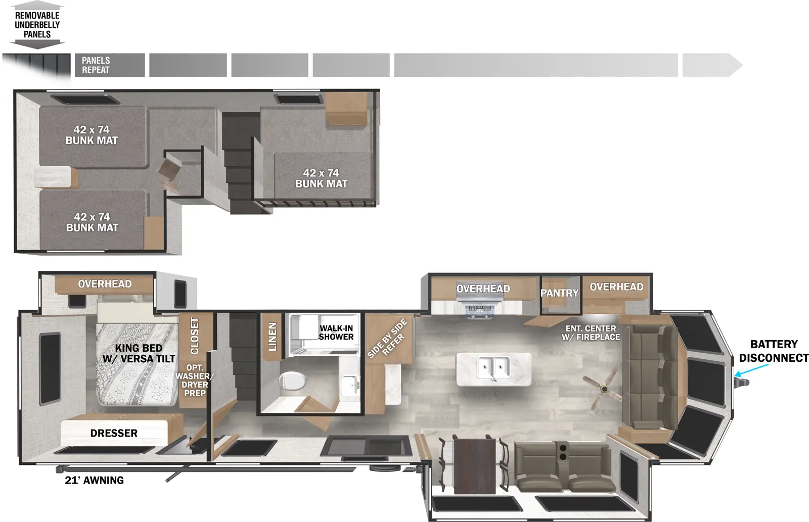 2026 Forest River Salem Villa 42FLDL - Floorplan 1
