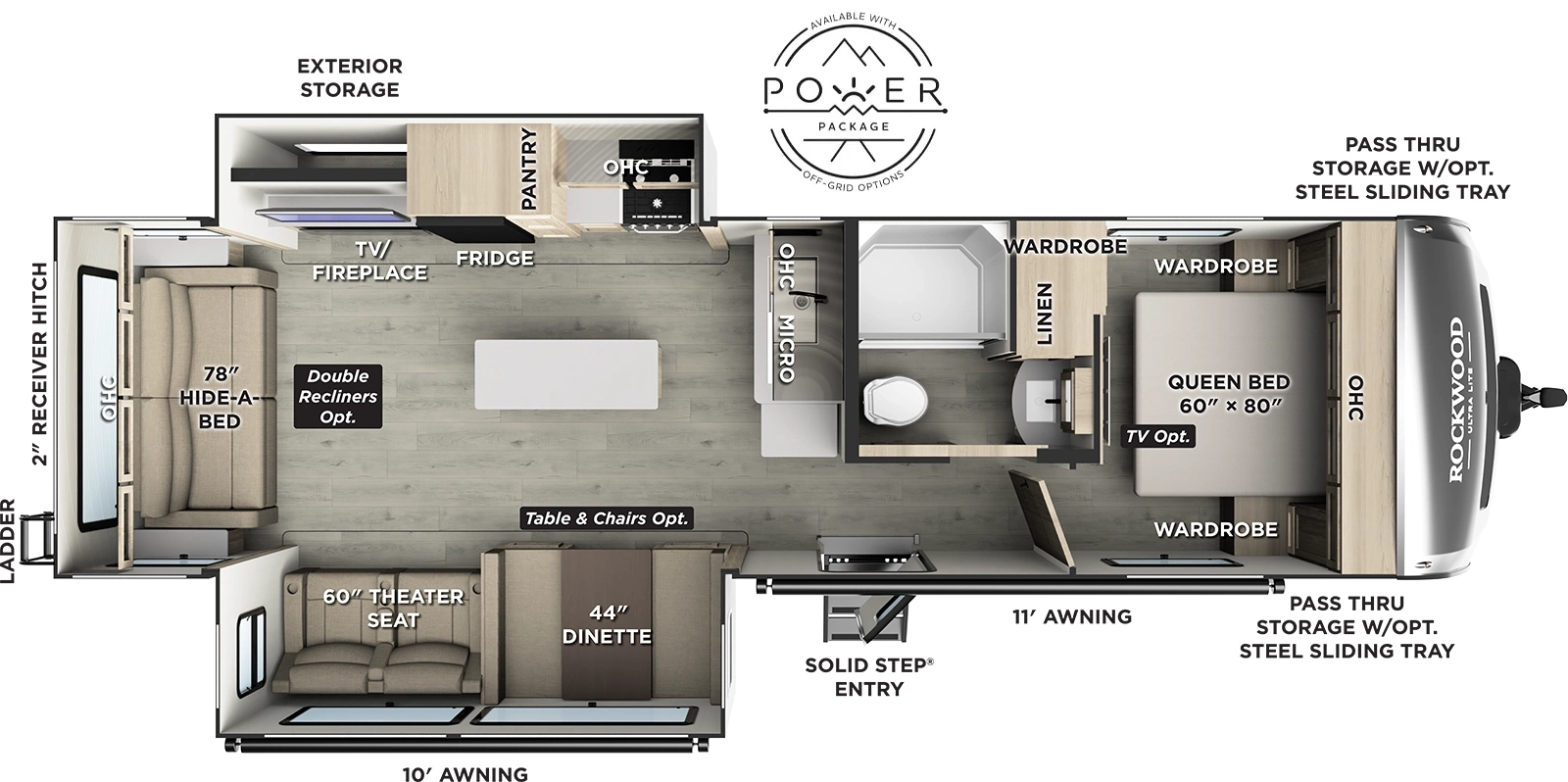 2026 Forest River Rockwood Ultra Lite 2906RL - Floorplan 1
