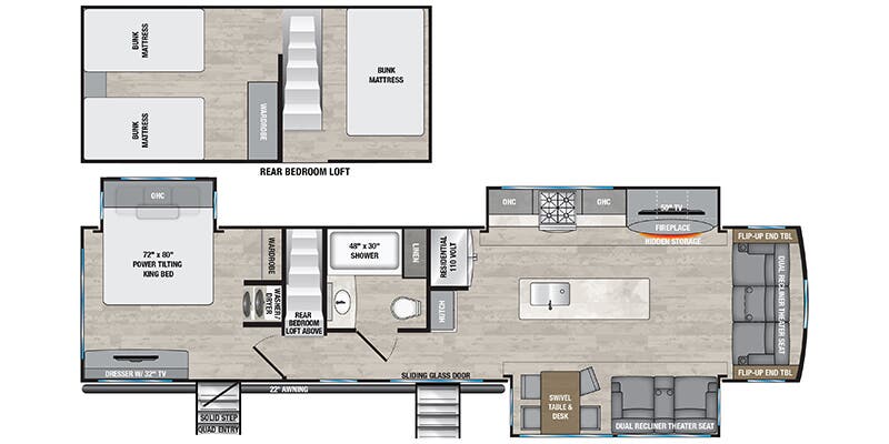 2026 Alliance RV Benchmark 42LFT - Floorplan 1