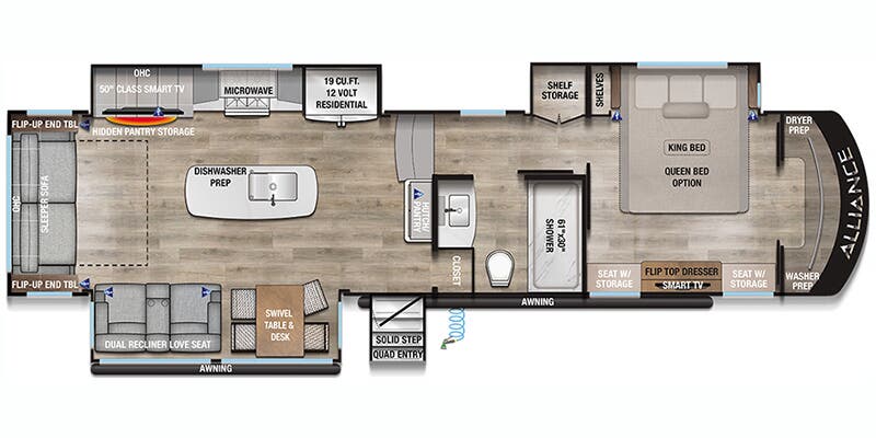2026 Alliance RV Paradigm 340RL - Floorplan 1