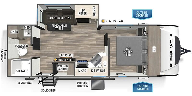 2025 Forest River Cherokee Alpha Wolf 22SW - Floorplan 1