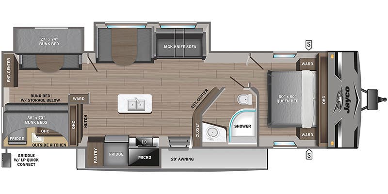 2024 JAYCO 331 BTS - Floorplan 1