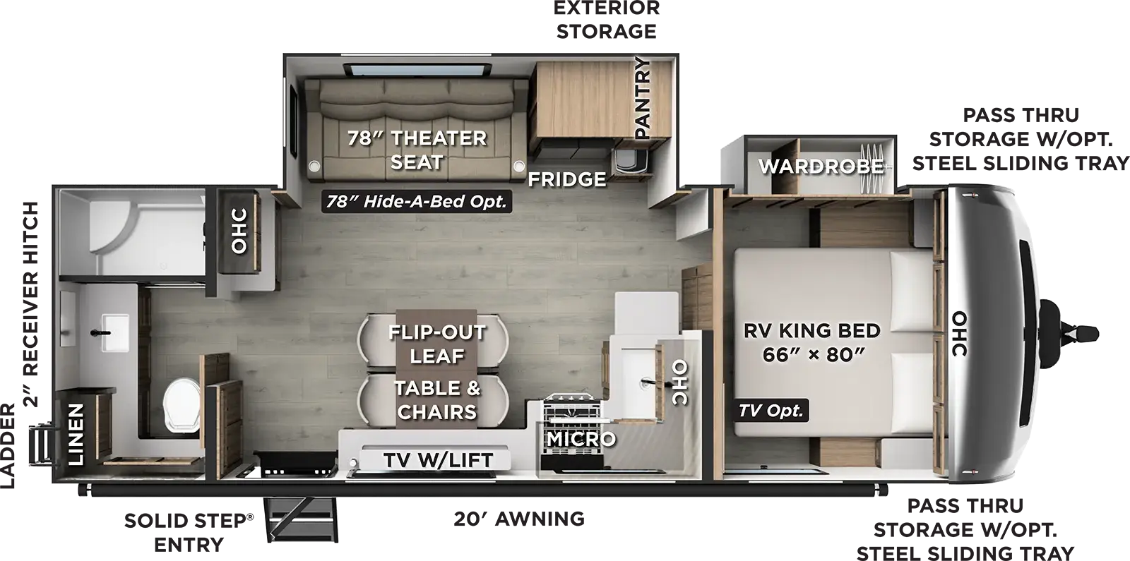 2027 FOREST RIVER ROCKWOOD ULTRA LITE 2621RB - Floorplan 1