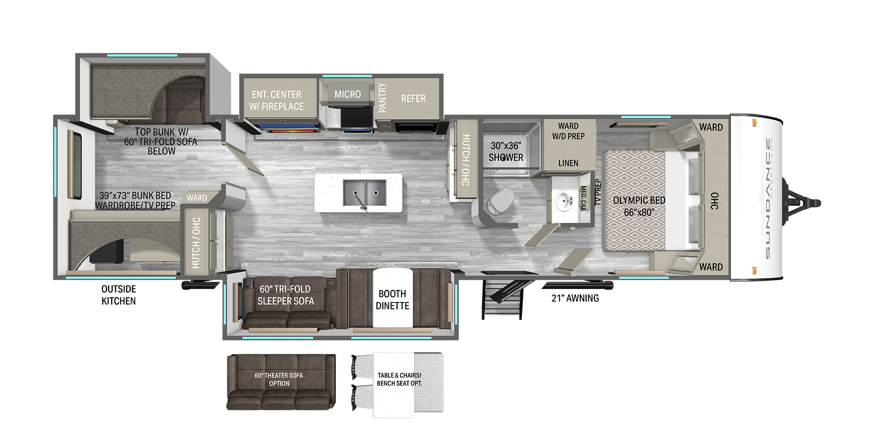 2026 Heartland Sundance Ultra-Lite 31BROK - Floorplan 1