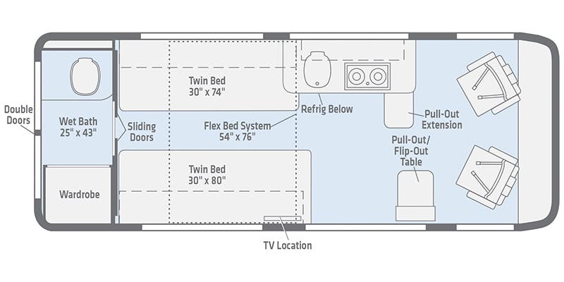 2021 Winnebago Travato 59KL - floorplan 1