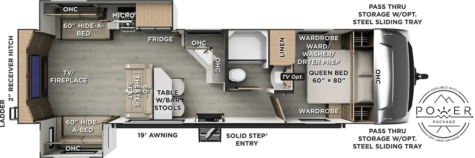 2027 Forest River Rockwood Ultra Lite 2921RL - Floorplan 1