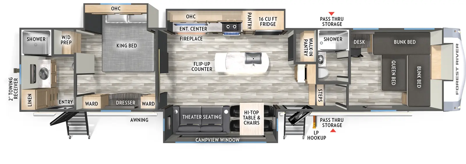 2026 FOREST RIVER 35FUN - Floorplan 1