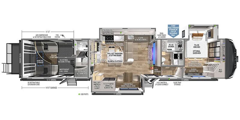 2026 Brinkley RV Model G 3970 - Floorplan 1