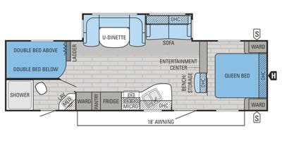2016 JAYCO JAYFLIGHT 28BHBE - Floorplan 1