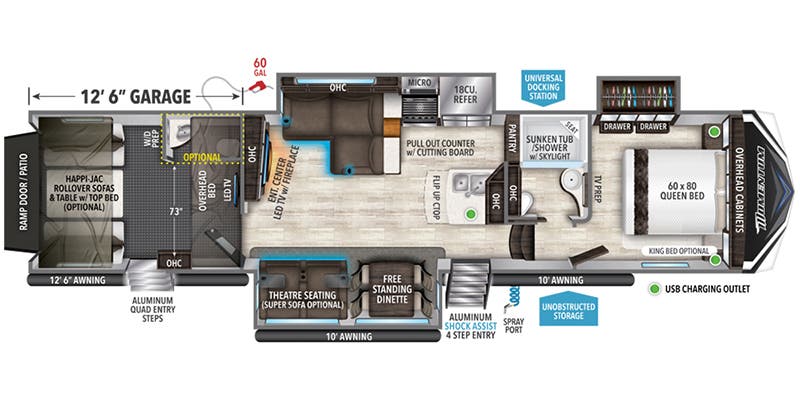 2020 GRAND DESIGN 395M - Floorplan 1