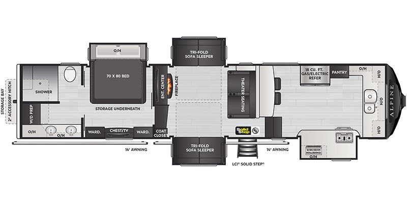 2022 Keystone Alpine 3790FK - Floorplan 1