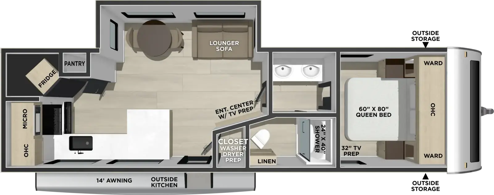 2027 FOREST RIVER 30RKS - Floorplan 1
