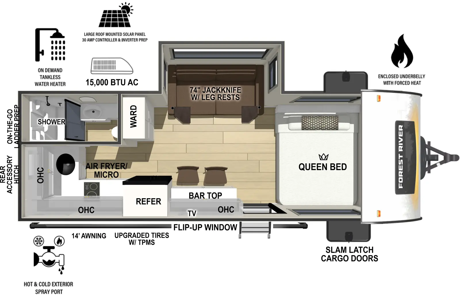 2026 FOREST RIVER R-Pod RP-185 - Floorplan 1