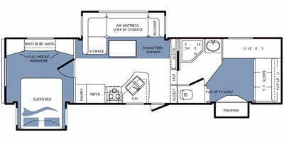 2009 Keystone Cougar 316QBS - Floorplan 1